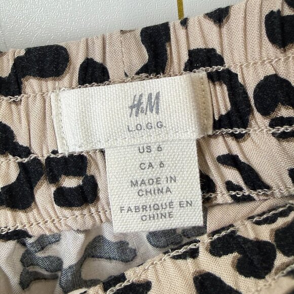 H&M Black and Tan Leopard Print Stretch Waistband Midi Skirt - Size - 6 - Picture 4 of 5